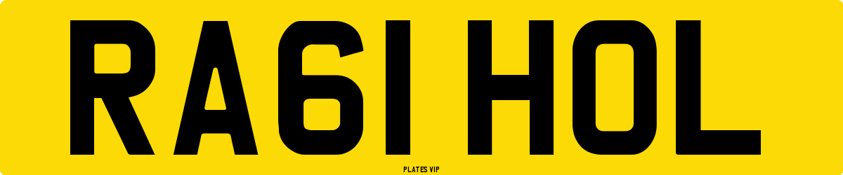 RA61 HOL Number Plate