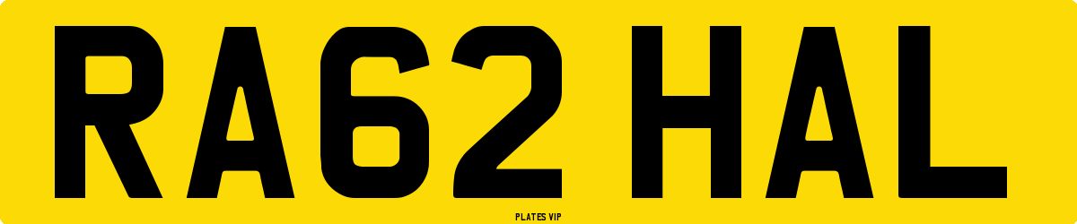 RA62 HAL Number Plate
