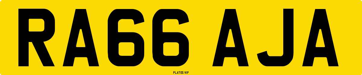 RA66 AJA Number Plate