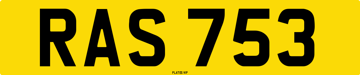 RAS 753 Number Plate