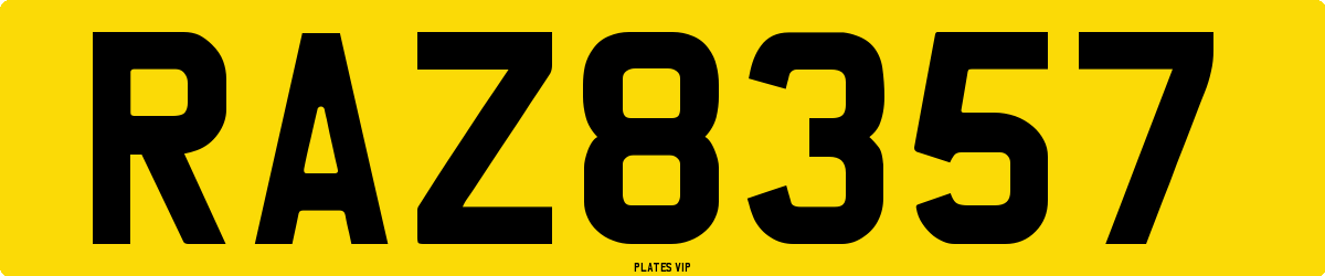 RAZ8357 Number Plate