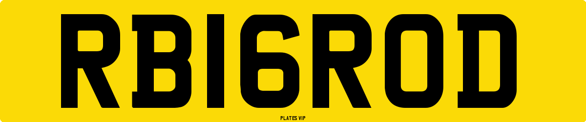 RB 16 ROD Number Plate