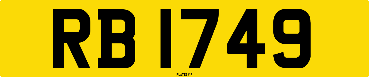 RB 1749 Number Plate