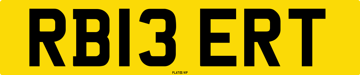 RB13 ERT Number Plate
