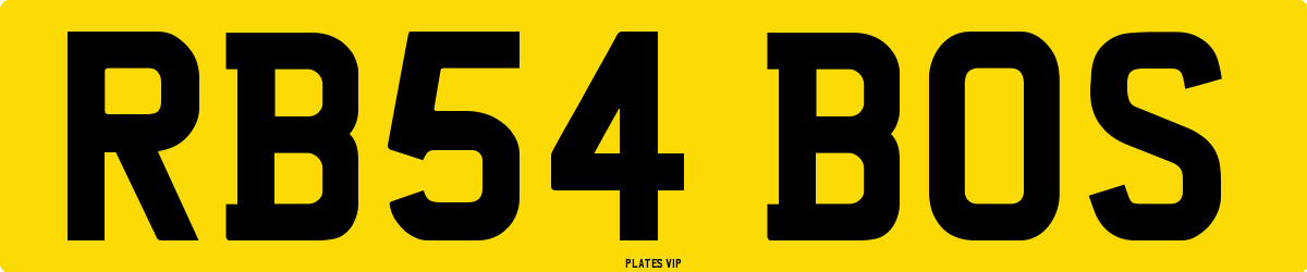 RB54 BOS Number Plate