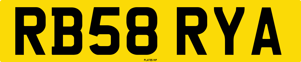 RB58 RYA Number Plate