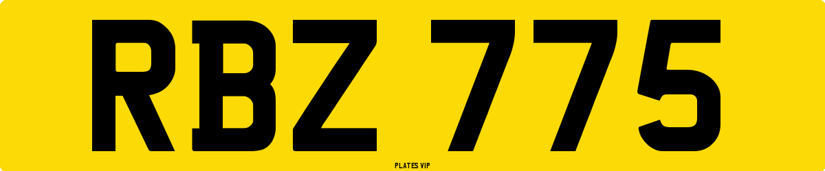 RBZ 775 Number Plate