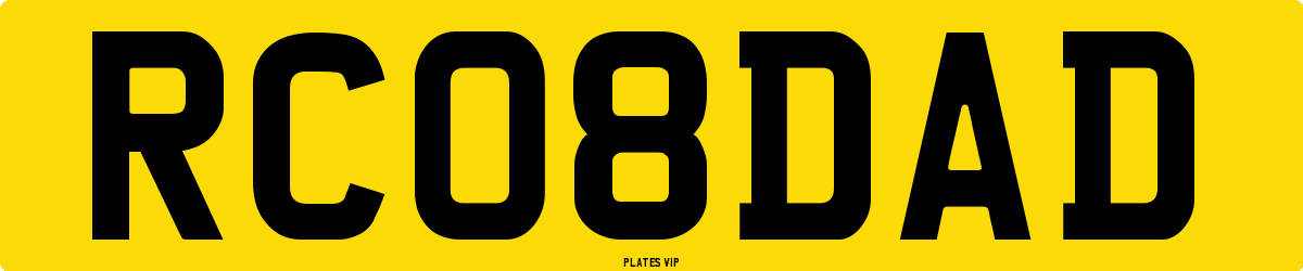 RC 08 DAD Number Plate