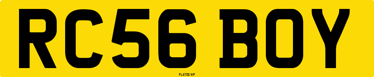 RC56 BOY Number Plate