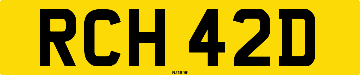 RCH 42D Number Plate