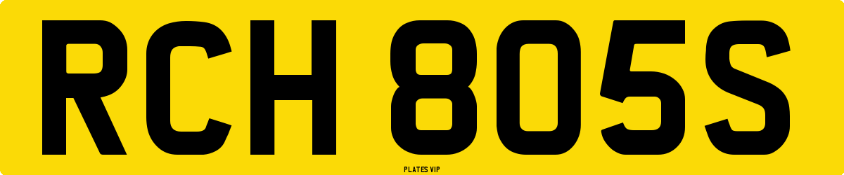 RCH 805S Number Plate