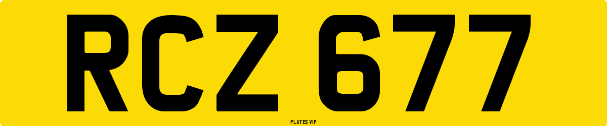 RCZ 677 Number Plate