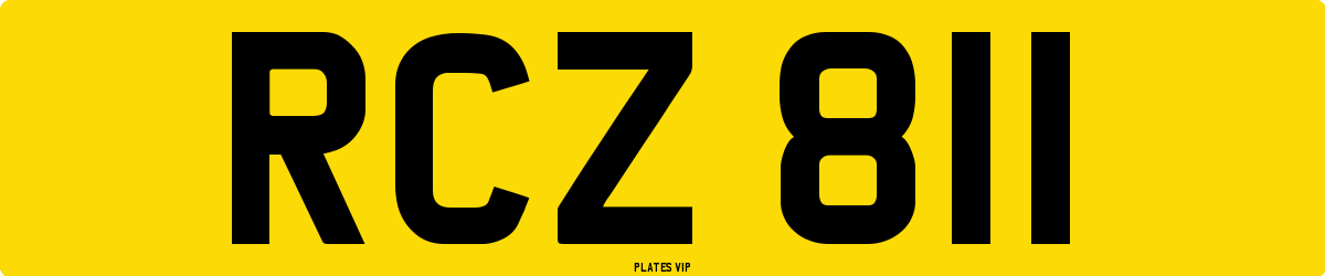 RCZ 811 Number Plate