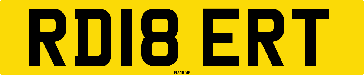 RD18 ERT Number Plate