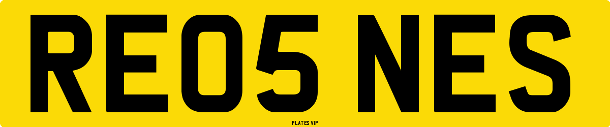 RE05 NES Number Plate