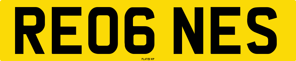 RE06 NES Number Plate