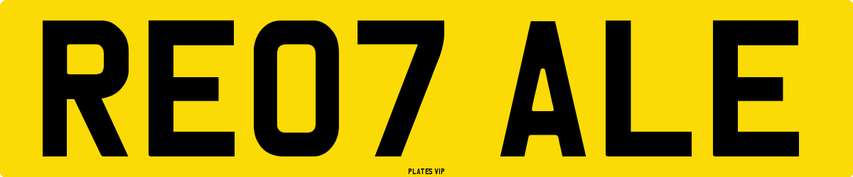 RE07 ALE Number Plate