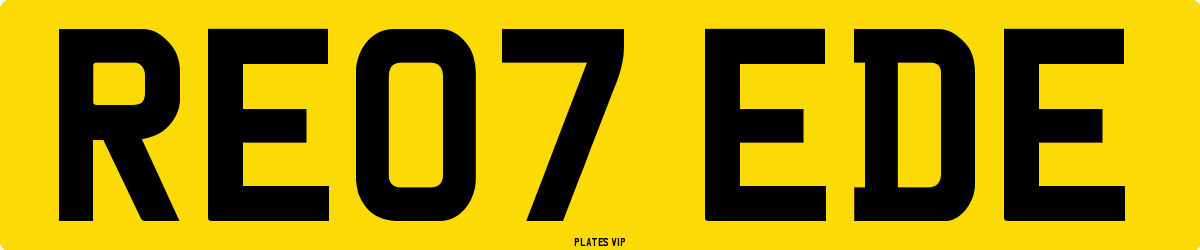 RE07 EDE Number Plate