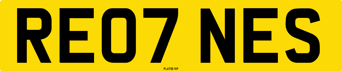 RE07 NES Number Plate