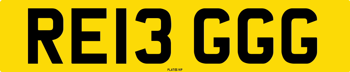 RE13 GGG Number Plate