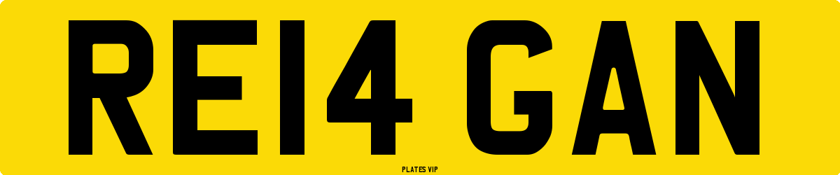 RE14 GAN Number Plate