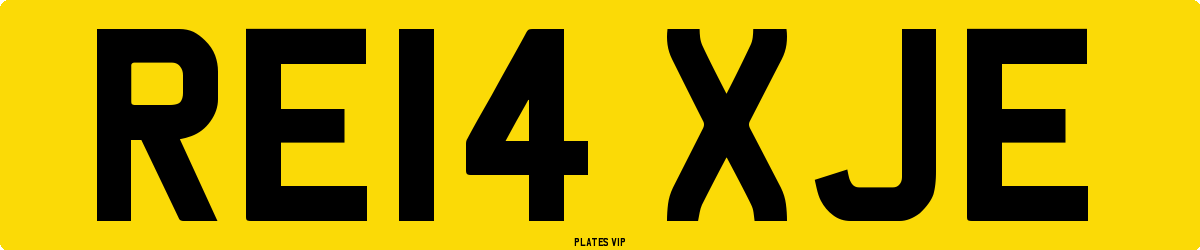 RE14 XJE Number Plate