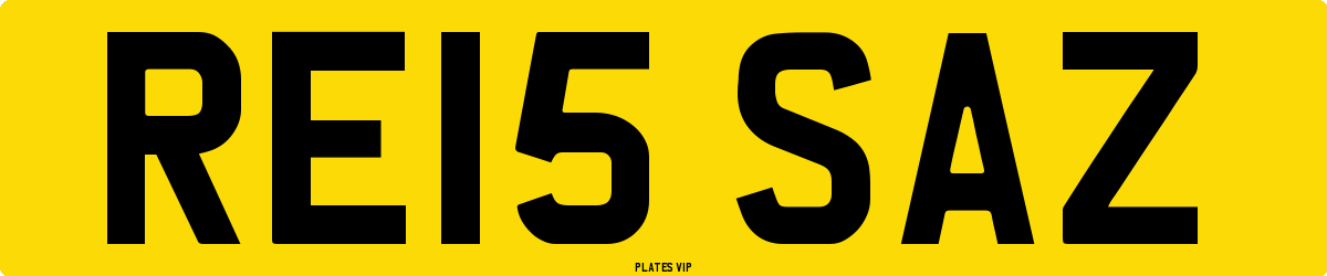 RE15 SAZ Number Plate