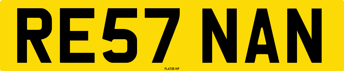 RE57 NAN Number Plate