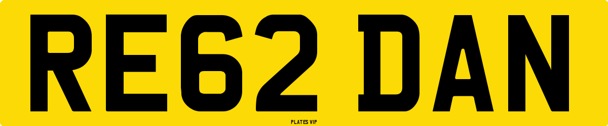 RE62 DAN Number Plate