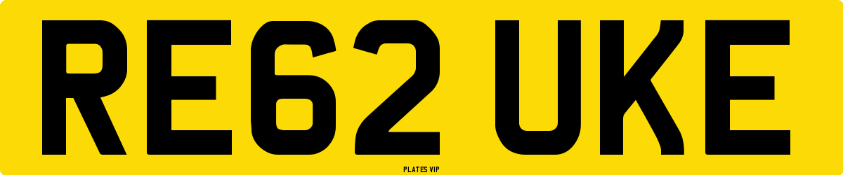 RE62 UKE Number Plate