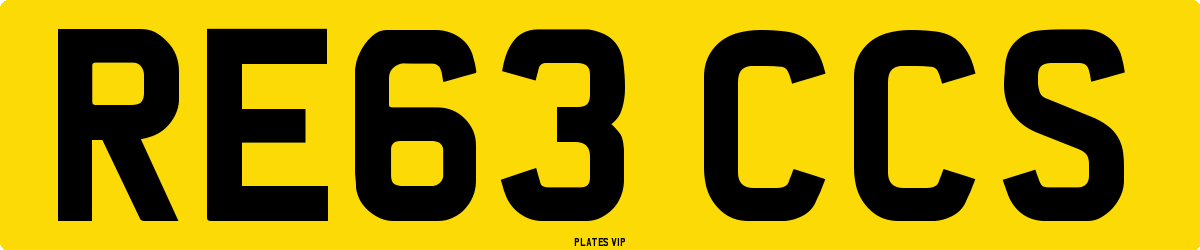 RE63 CCS Number Plate