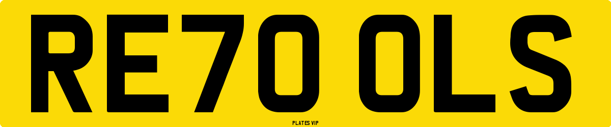 RE70 OLS Number Plate