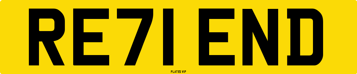 RE71 END Number Plate