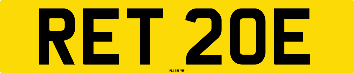 RET 20E Number Plate