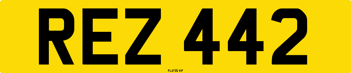 REZ 442 Number Plate