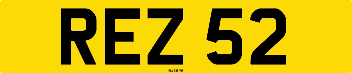 REZ 52 Number Plate