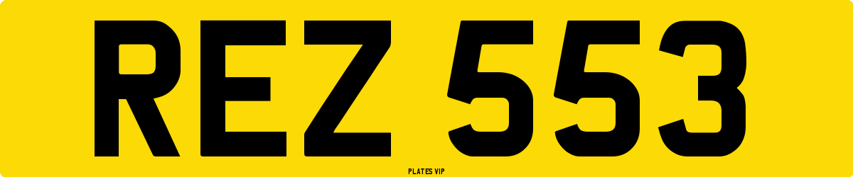 REZ 553 Number Plate