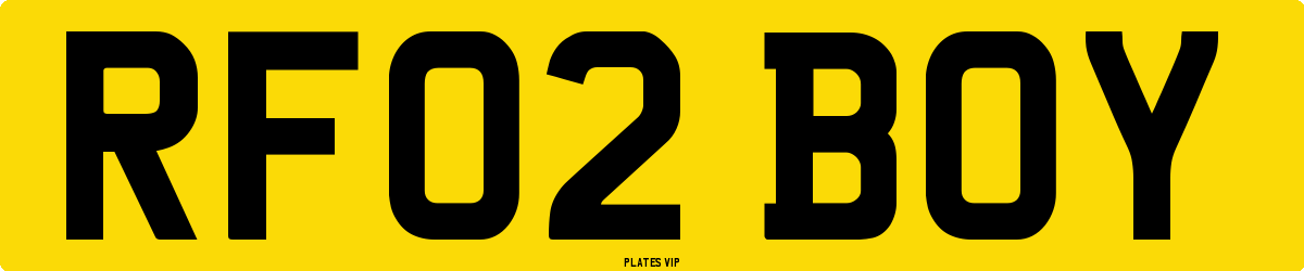 RF02 BOY Number Plate