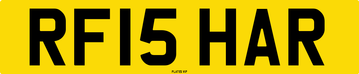 RF15 HAR Number Plate