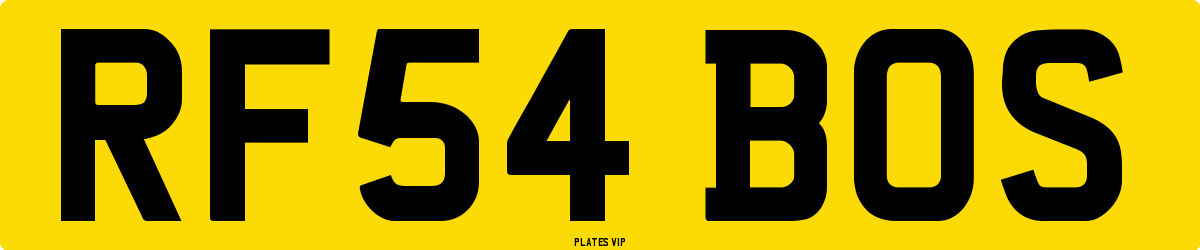 RF54 BOS Number Plate