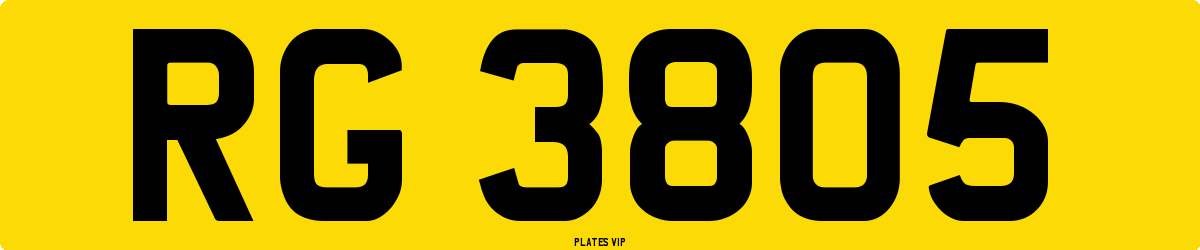 RG 3805 Number Plate