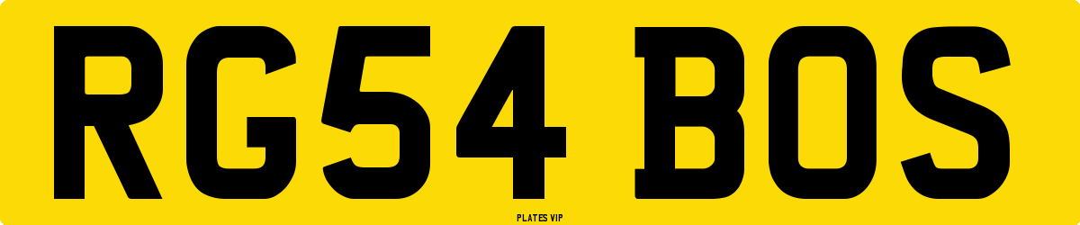 RG54 BOS Number Plate