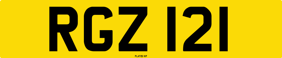 RGZ 121 Number Plate