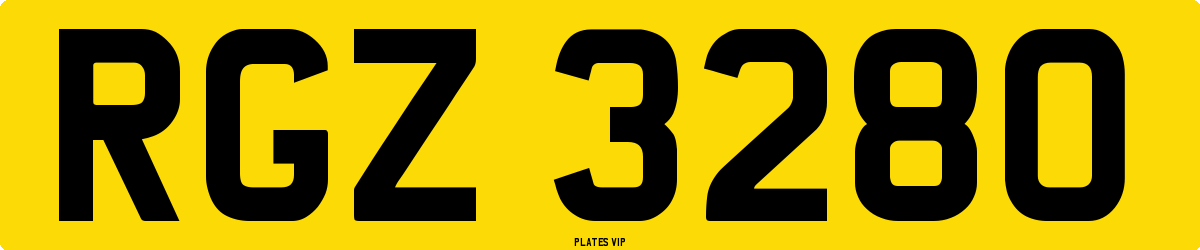 RGZ 3280 Number Plate