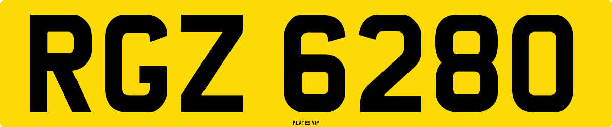 RGZ 6280 Number Plate