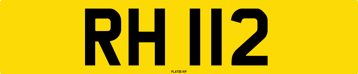 RH 112 Number Plate