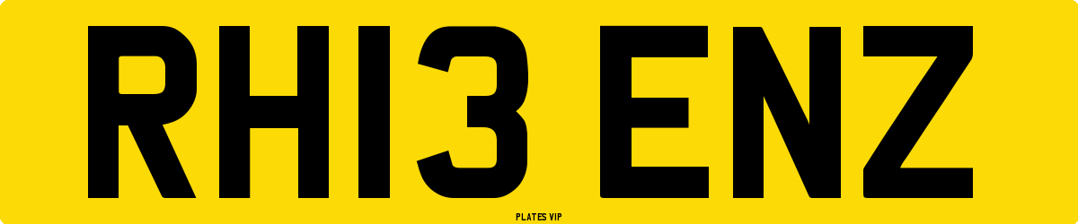 RH13 ENZ Number Plate