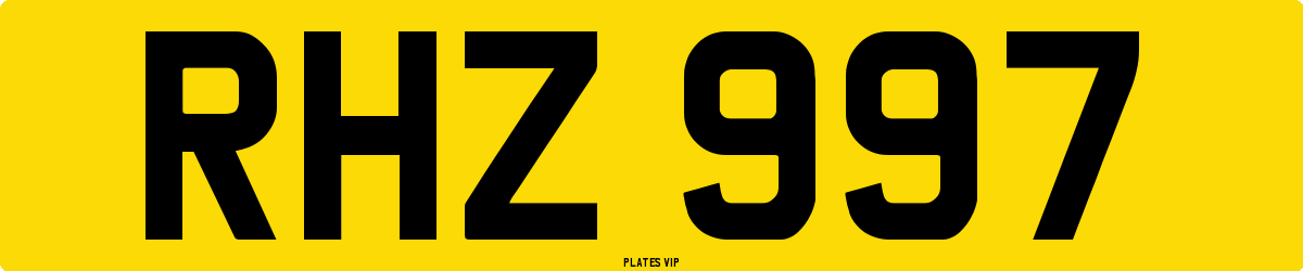 RHZ 997 Number Plate