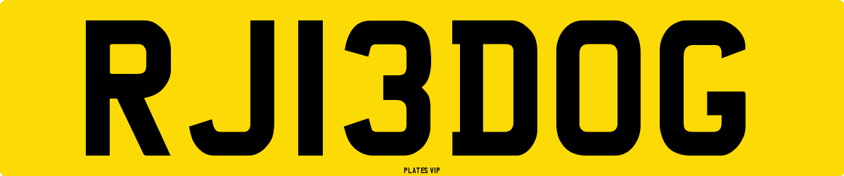RJ 13 DOG Number Plate