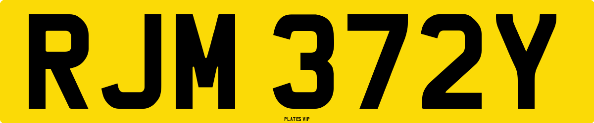 RJM 372Y Number Plate